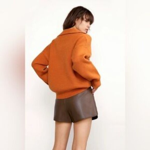 NWT J.ING Jing Pumpkin Color 1890 Print Collared Sweater One Size - Picture 3 of 11